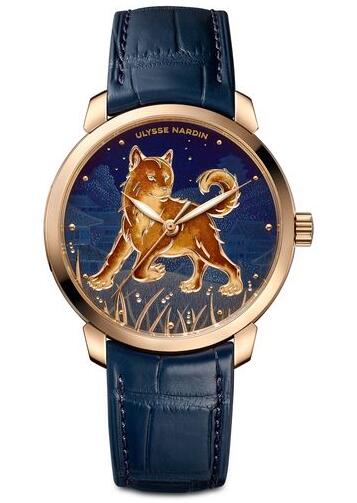 Review Fake Ulysse Nardin 8152-111-2 / DOG Classico Enamel Year of the Dog luxury watches - Click Image to Close